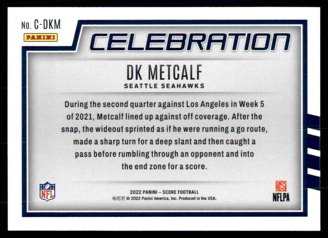 2022 Score Celebration DK Metcalf Seattle Seahawks #C-DKM