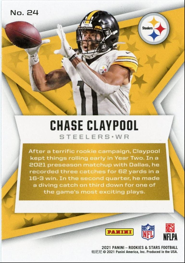 2021 Panini Rookies & Stars Chase Claypool Pittsburgh Steelers #24