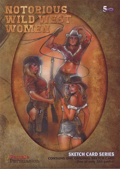 Book cover featuring Wild West women in stylish attire from 5finity sketch card pack