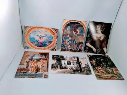 Collection of mixed postcards lot featuring Paris, France sculptures and paintings