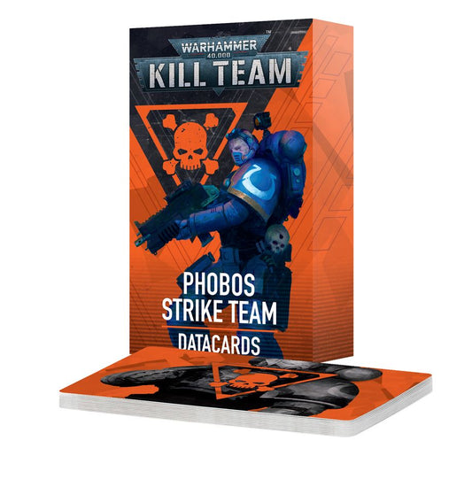 Phobos Strike Team Datacards box featuring orange and black color scheme for Kill Team