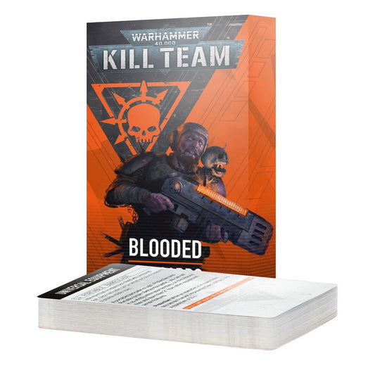 Warhammer Kill Team Blooded card deck box with armed warrior for operative datacards