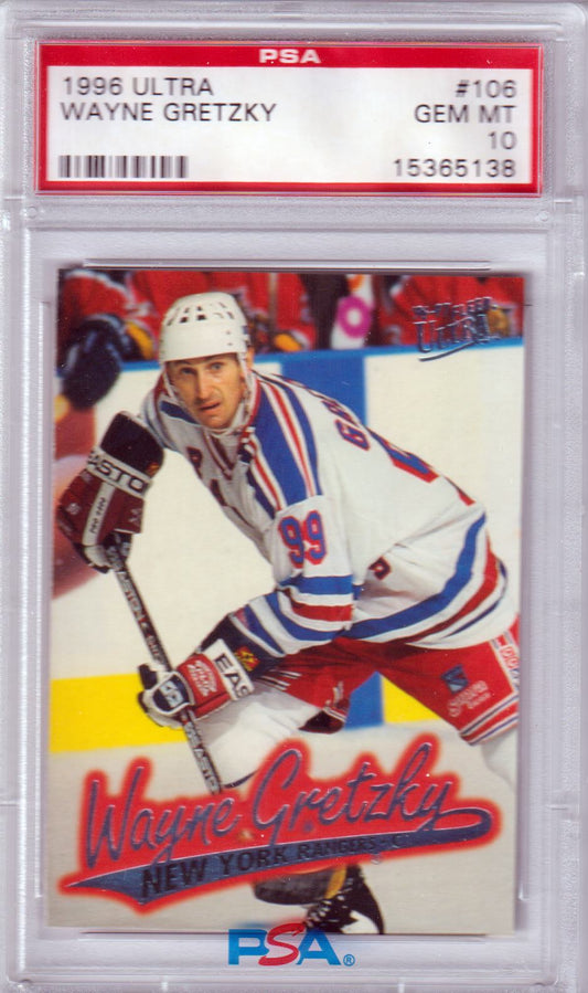 PSA-graded 1995 Ultra Wayne Gretzky Rangers trading card for Columbia Hobby collectors