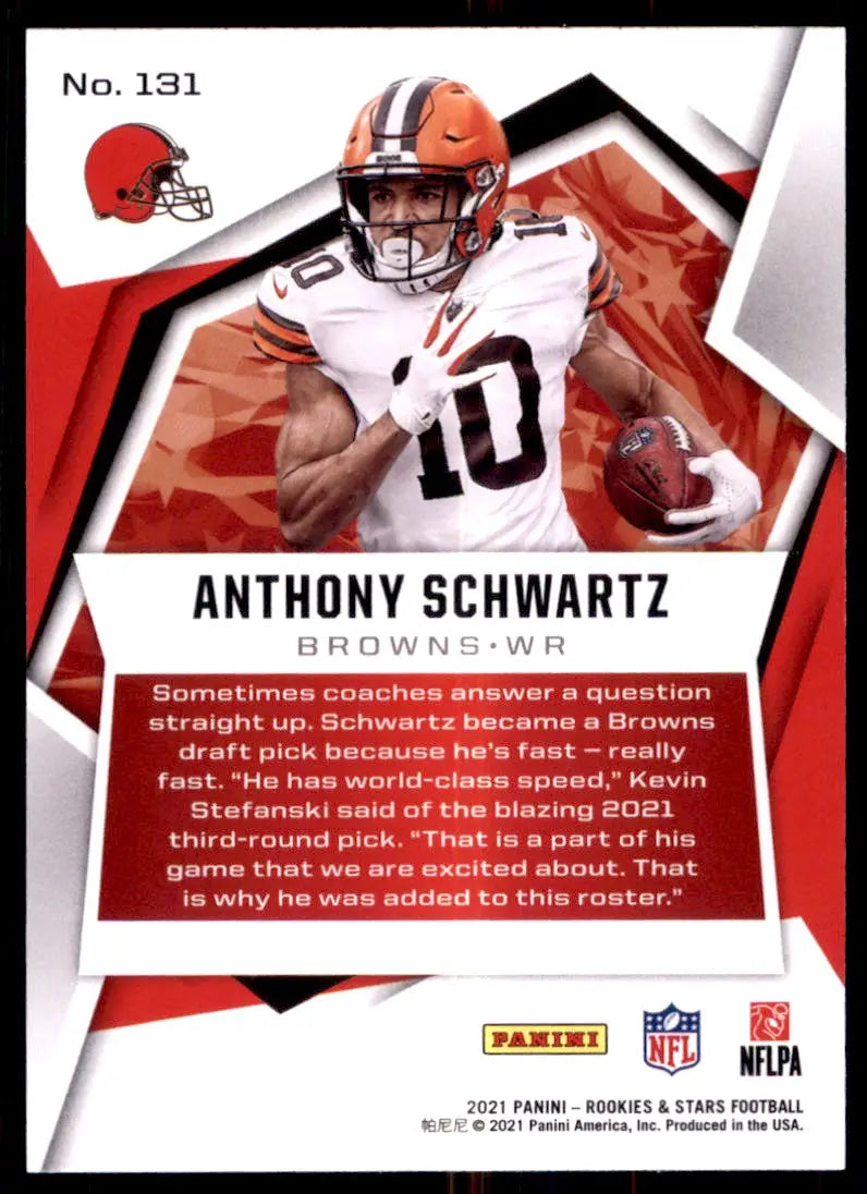 2021 Panini Rookies & Stars Anthony Schwartz Rookie Cleveland Browns #131