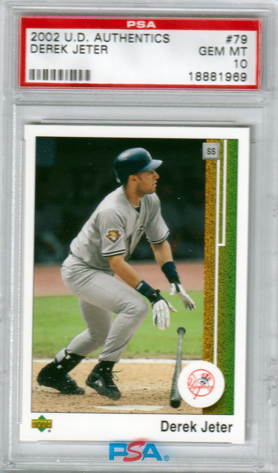 DEREK JETER 2002 Upper Deck Authentics #79 PSA 10 GEM MINT YANKEES