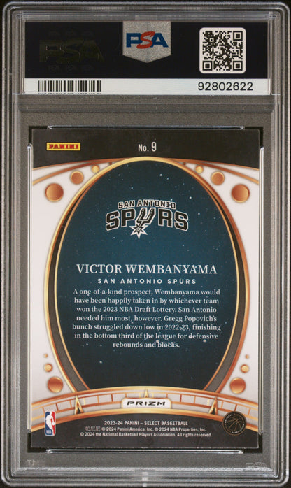 PSA-graded Victor Wembanyama 2023 Select Lodestar Tectonic basketball trading card