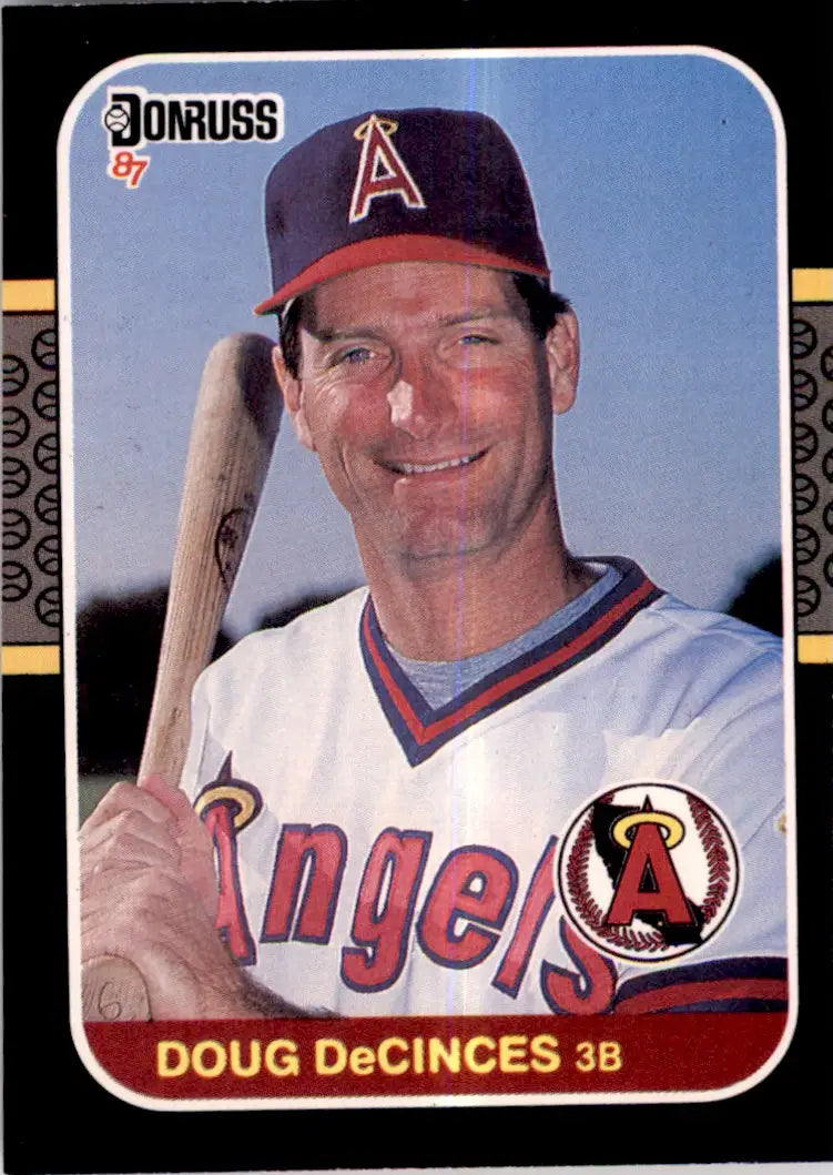 Doug DeCinces California Angels player holding a bat on 1987 Donruss card #356