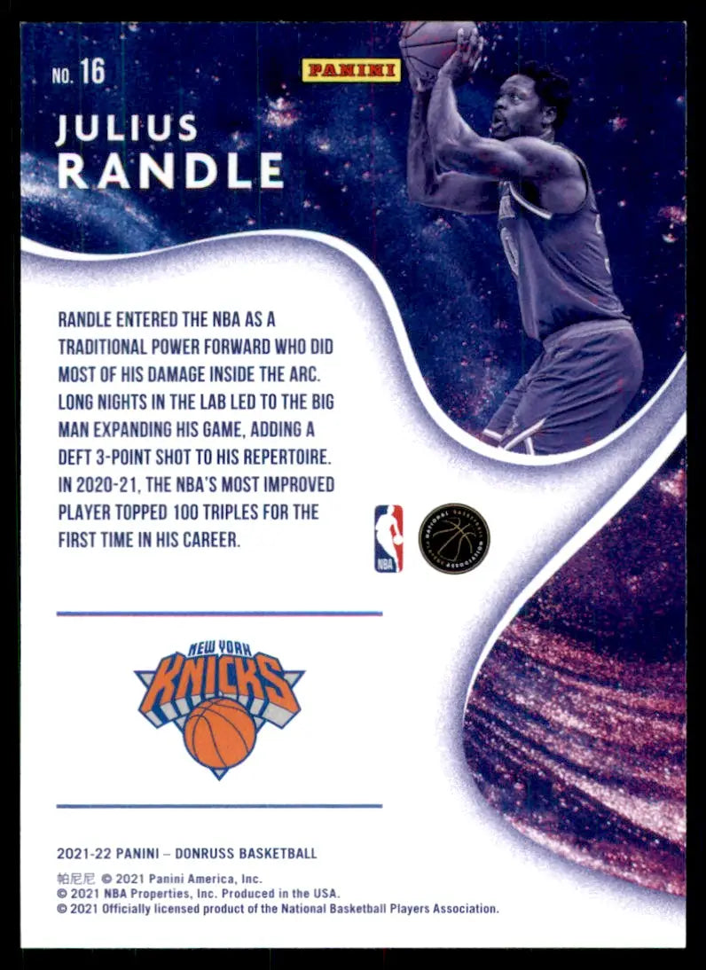 2021-22 Panini Donruss Complete Players Julius Randle Insert New York Knicks #16