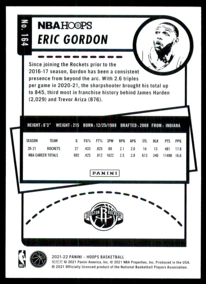 2021-22 Panini NBA Hoops Eric Gordon Houston Rockets #164