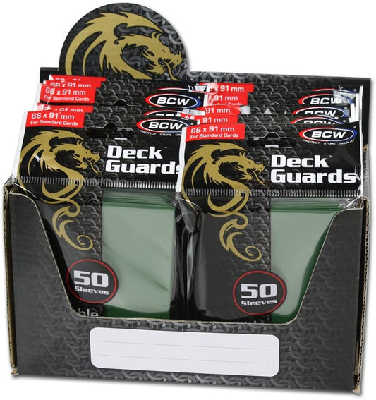 BCW DECK GUARDS CARD SLEEVES - GREEN (10 Packs of 50 Sleeves) Double Matte