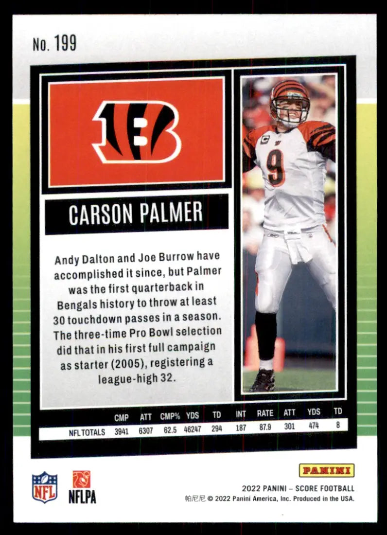 2022 Score Carson Palmer Cincinnati Bengals #199