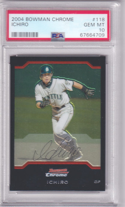 ICHIRO SUZUKI 2004 Bowman Chrome #118 PSA 10 GEM MINT - MARINERS Pop 7