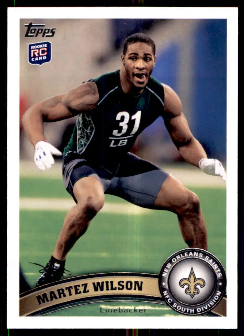 2011 Topps Martez Wilson Rookie New Orleans Saints #357