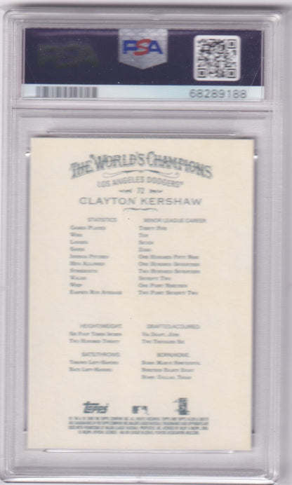 CLAYTON KERSHAW 2008 Topps Allen & Ginter RC Rookie #72 PSA 10 GEM MINT DODGERS