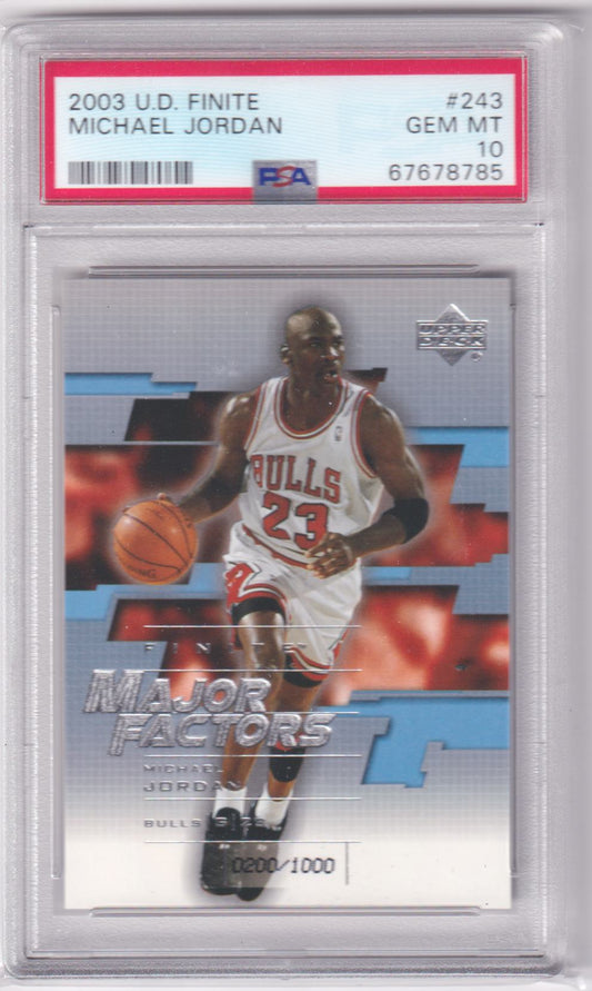 MICHAEL JORDAN 2003 Upper Deck Finite Major Factors #/1000 243 PSA 10 GEM MINT