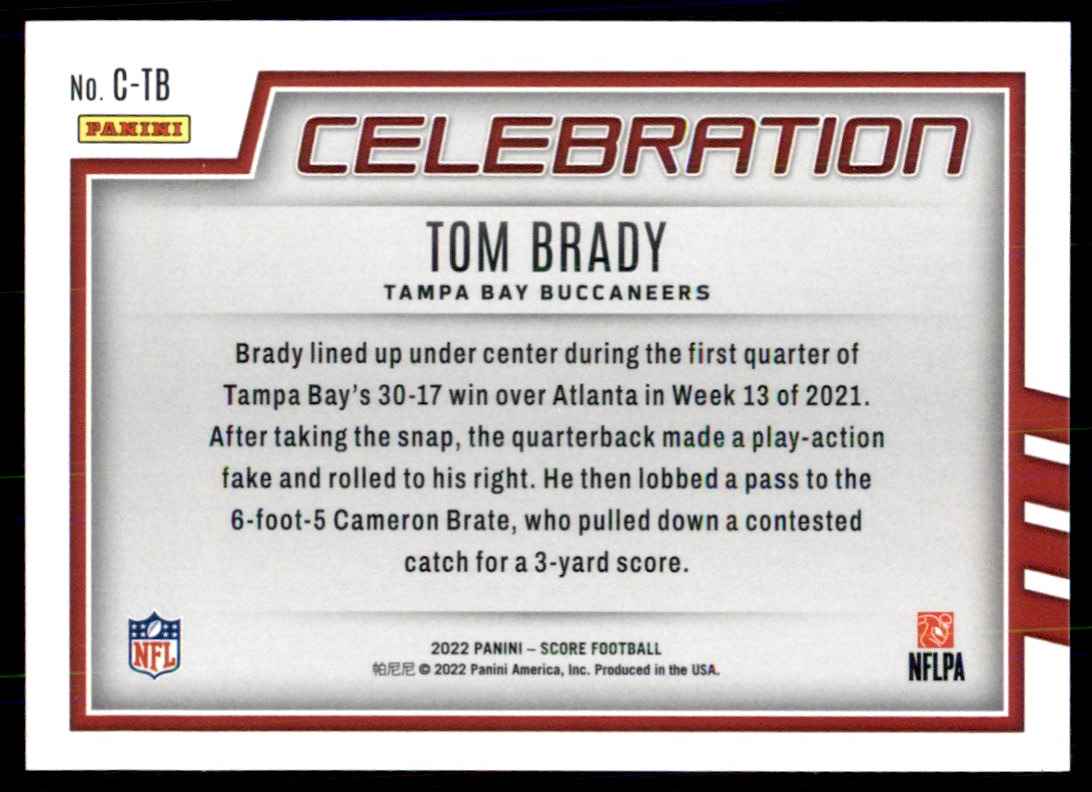 2022 Score Celebration Tom Brady Tampa Bay Buccaneers #C-TB