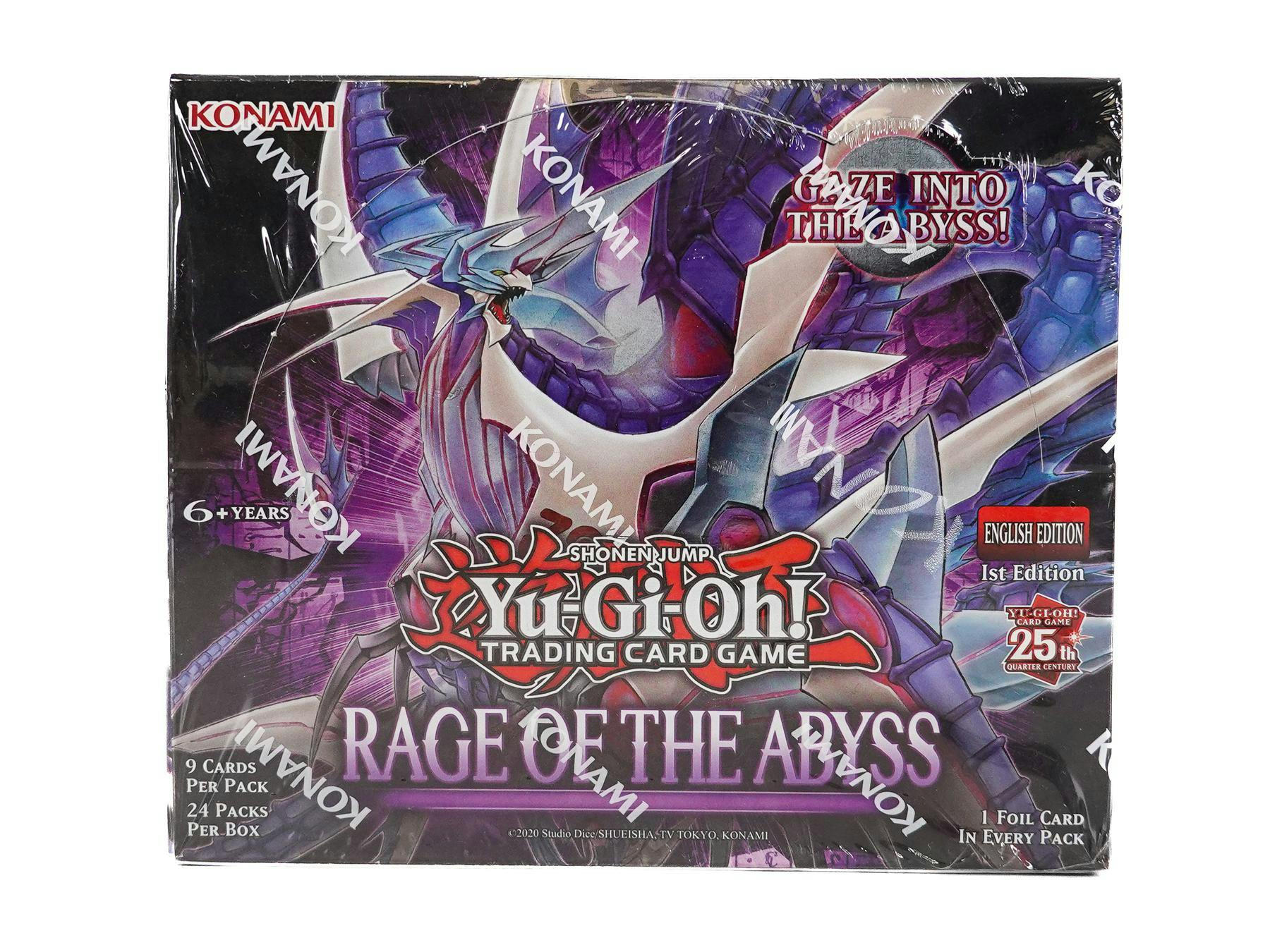 Yu-Gi-Oh Rage of The Abyss booster box with dragon artwork and Quarter Century Secret features