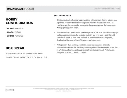 2023/24 Panini Immaculate Soccer Hobby Box