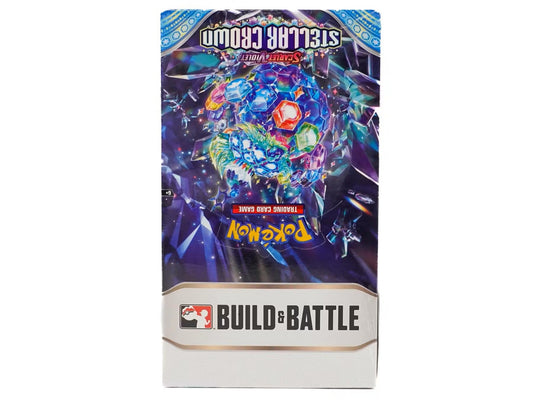 Colorful cosmic artwork on the Pokemon Scarlet & Violet Stellar Crown Build & Battle Box