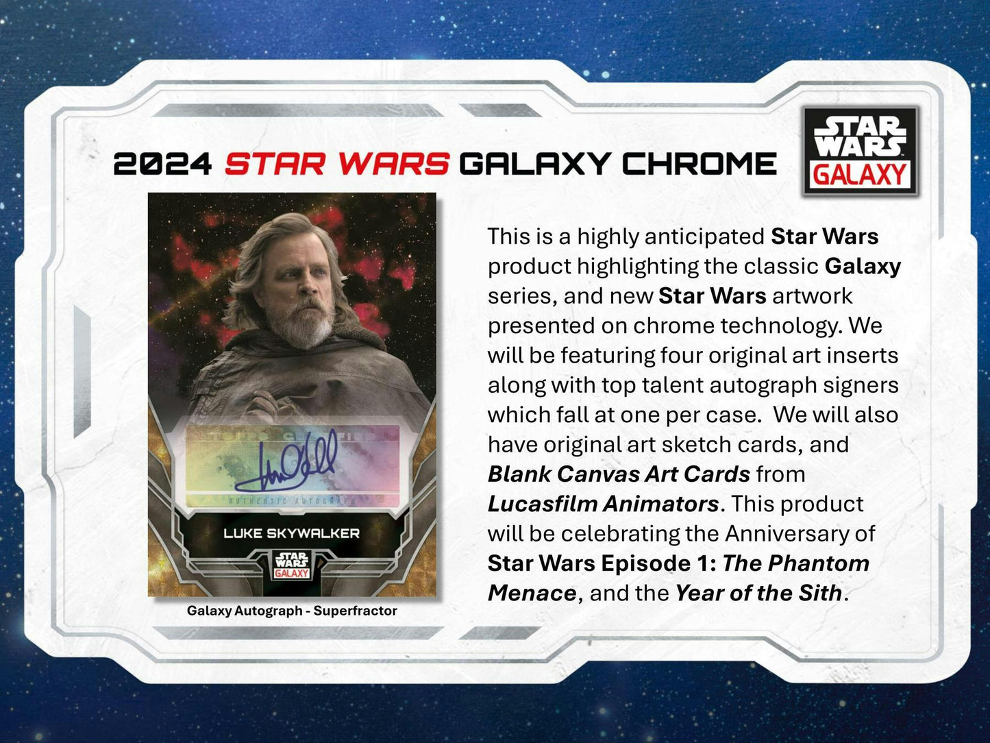 2024 Topps Star Wars Chrome Galaxy Hobby Box