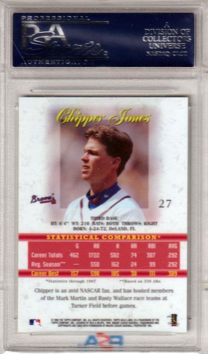 CHIPPER JONES 1998 Topps Gold Label Class 1 #27 PSA 10 GEM MINT BRAVES Pop 15