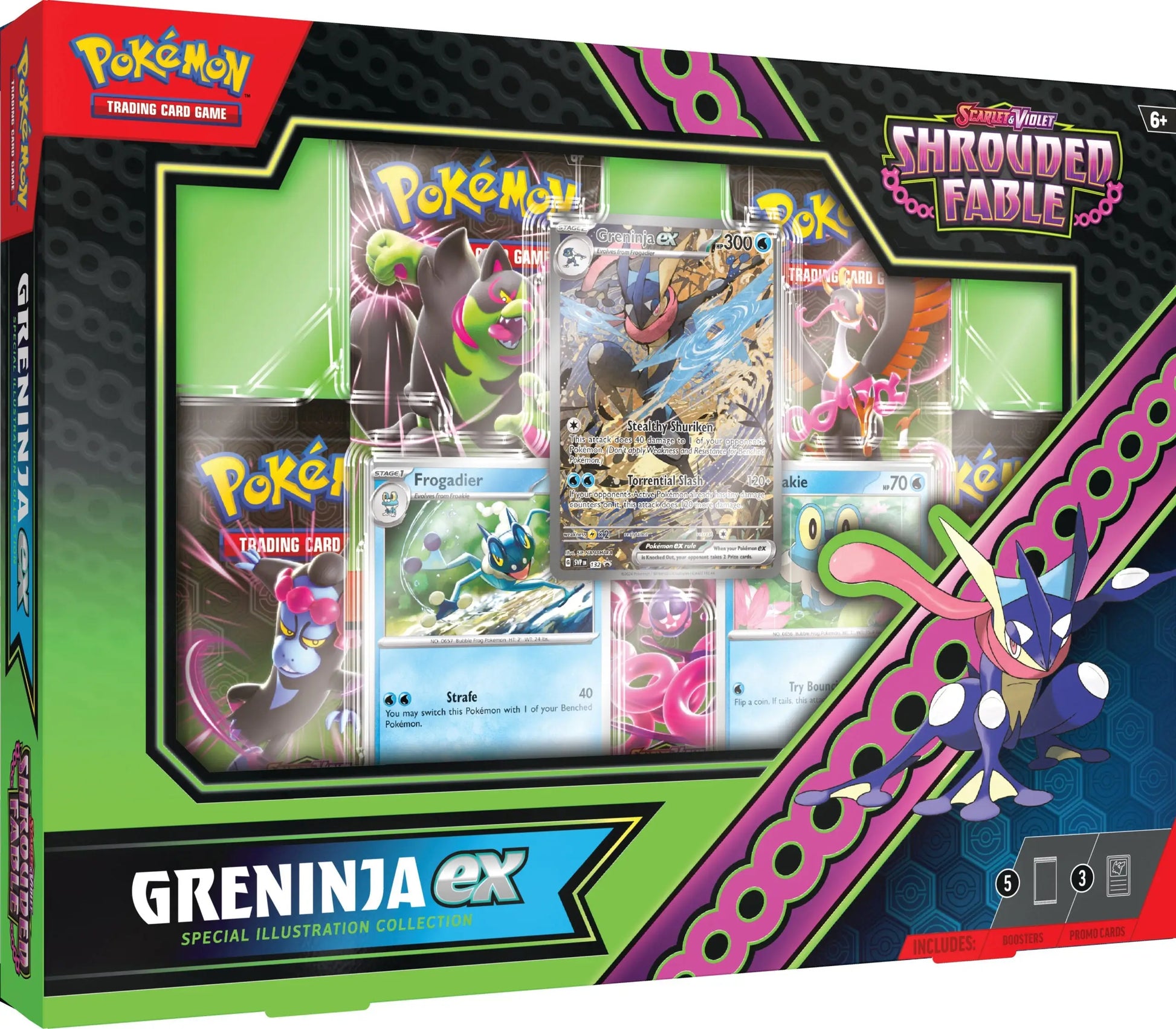 Scarlet & Violet Shrouded Fable Greninja Ex Illustration Collection premium box artwork