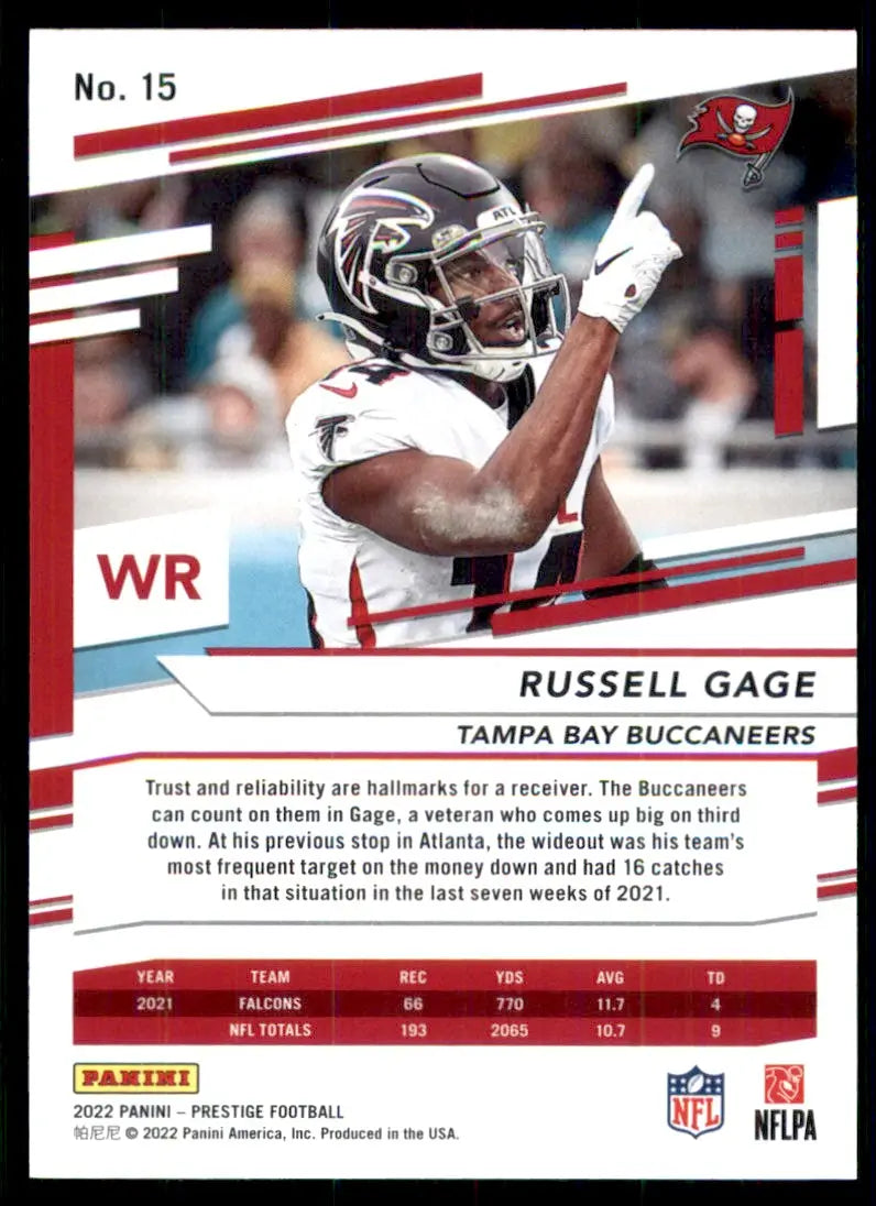 2022 Panini Prestige Russell Gage Tampa Bay Buccaneers #15