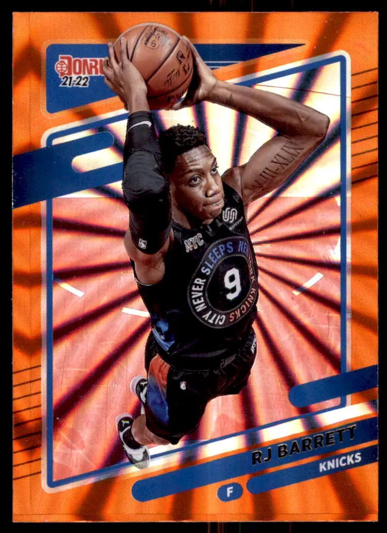 2021-22 Panini Donruss RJ Barrett Orange Laser Parallel New York Knicks #83