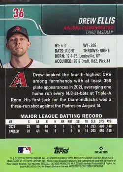 2022 Stadium Club Red Foil #36 Drew Ellis Rookie Arizona Diamondbacks Card NM-MT