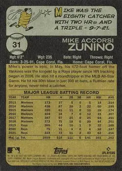 2022 Topps Heritage #31 Mike Zunino Tampa Bay Rays MLB Baseball Card NM-MT