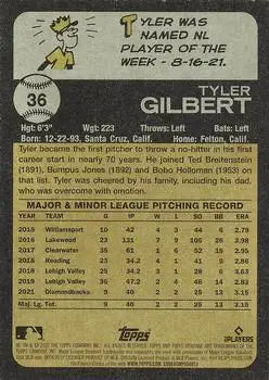 2022 Topps Heritage #36 Tyler Gilbert Rookie Arizona Diamondbacks Baseball NM-MT