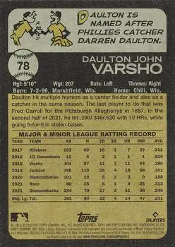 2022 Topps Heritage #78 Daulton Varsho Arizona Diamondbacks MLB Baseball NM-MT