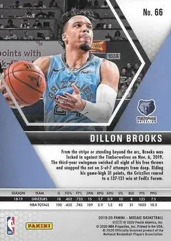 2019-20 Panini Mosaic #66 Dillon Brooks Memphis Grizzlies NBA Basketball NM-MT