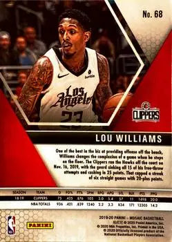 2019-20 Panini Mosaic #68 Lou Williams Los Angeles Clippers NBA Basketball NM-MT