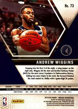 2019-20 Panini Mosaic #73 Andrew Wiggins Minnesota Timberwolves Basketball NM-MT