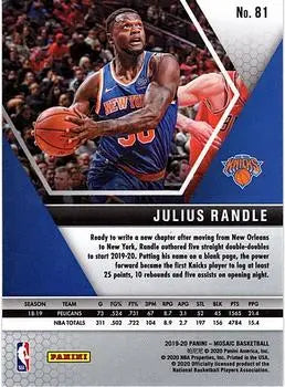 2019-20 Panini Mosaic #81 Julius Randle New York Knicks NBA Basketball NM-MT