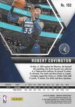 2019-20 Panini Mosaic #103 Robert Covington Minnesota Timberwolves NBA NM-MT