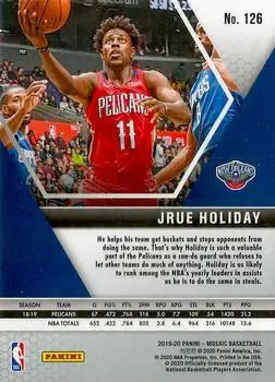 2019-20 Panini Mosaic #126 Jrue Holiday New Orleans Pelicans Basketball NM-MT