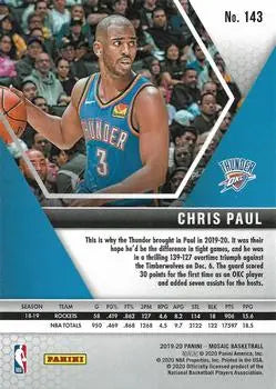 2019-20 Panini Mosaic #143 Chris Paul Oklahoma City Thunder NBA Basketball NM-MT