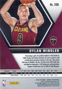 2019-20 Panini Mosaic #208 Dylan Windler Rookie Cleveland Cavaliers NBA NM-MT