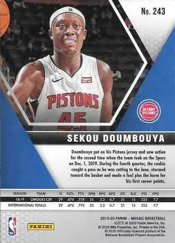 2019-20 Panini Mosaic #243 Sekou Doumbouya Rookie Detroit Pistons NBA Card NM-MT