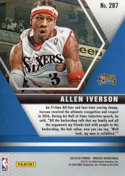 2019-20 Panini Mosaic #287 Allen Iverson HOF Philadelphia 76ers Basketball NM-MT