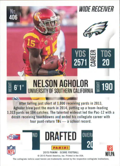 2015 Score #406 Nelson Agholor Rookie Philadelphia Eagles NFL Football CardNM-MT