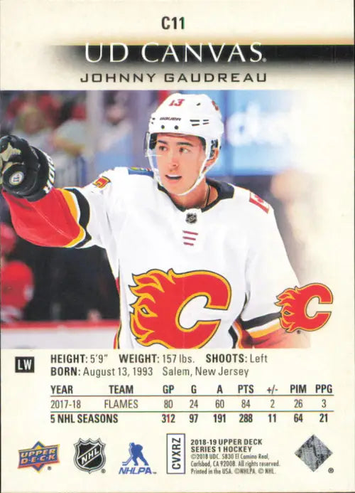 2018-19 Upper Deck Canvas #C11 Johnny Gaudreau Calgary Flames NHL Hockey NM-MT