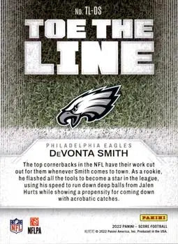 2022 Score Toe the Line #TL-DS DeVonta Smith Philadelphia Eagles Football NM-MT