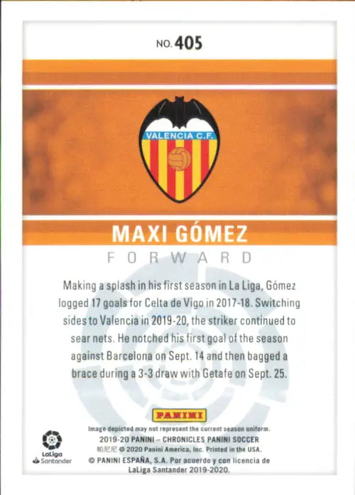 2019-20 Panini #405 Maxi Gomez Rookie Valencia CF Soccer La Liga Card NM-MT