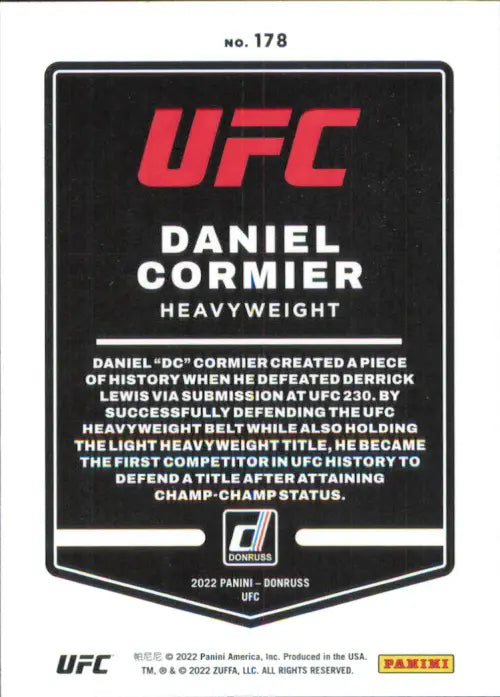 2022 Donruss UFC #178 Daniel Cormier Card NM-MT