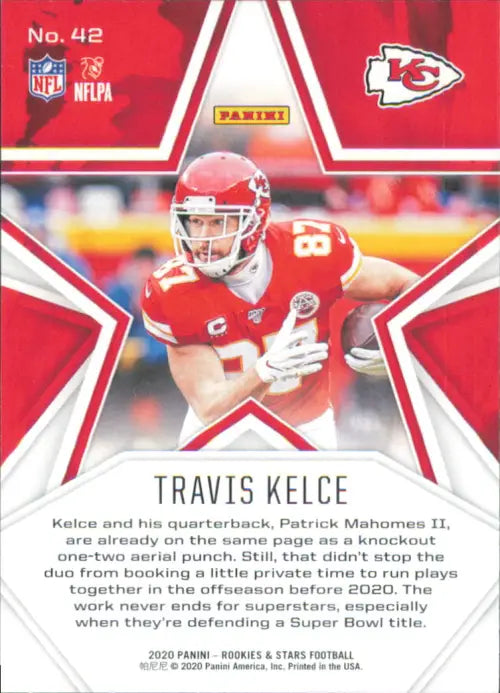 2020 Rookies and Stars #42 Travis Kelce Kansas City Chiefs NFL Football NM-MT