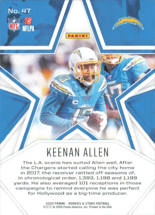 2020 Rookies and Stars #47 Keenan Allen Los Angeles Chargers NFL Football NM-MT