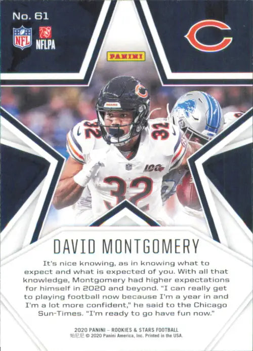 2020 Rookies and Stars #61 David Montgomery Chicago Bears NFL Football NM-MT